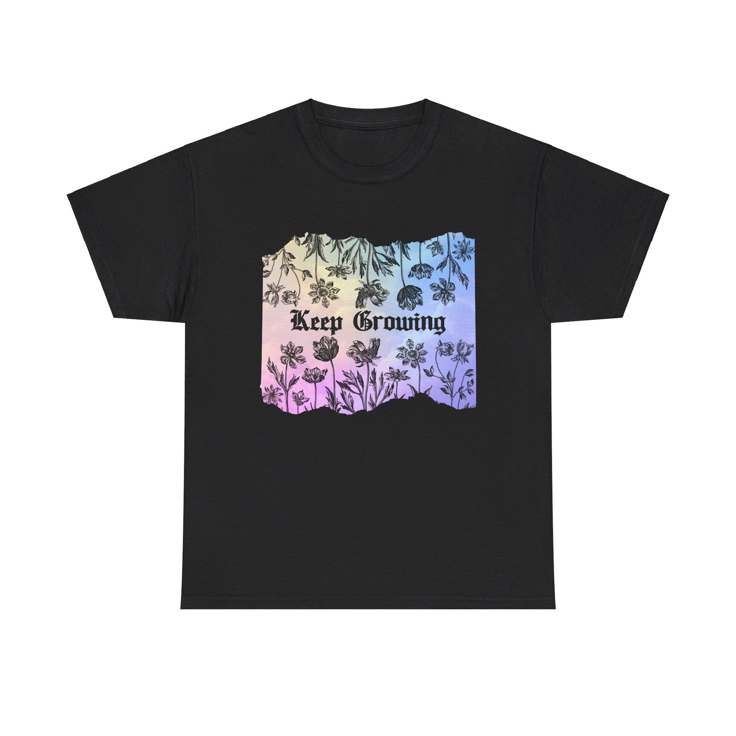 Keep Growing Floral Tee - Black