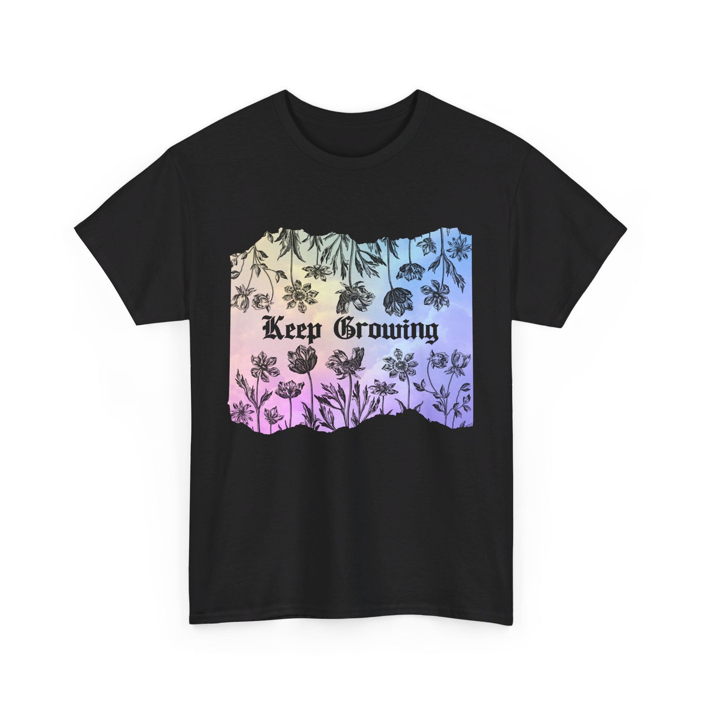 Keep Growing Floral Tee - Black