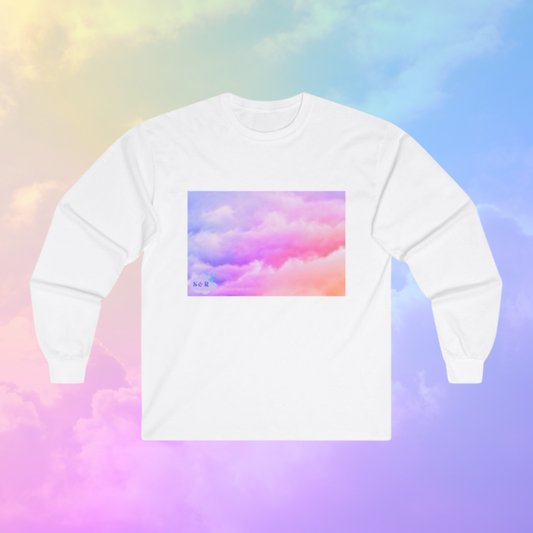 Pastel Clouds Crewneck - White