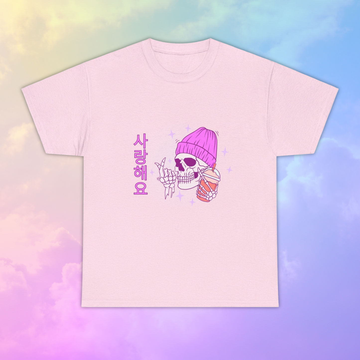 Saranghaeyo Kpop Skull T-Shirt - Pink